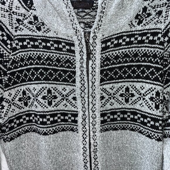 Papillon Zip Up Hooded Knit Sweater - Picture 4 of 4